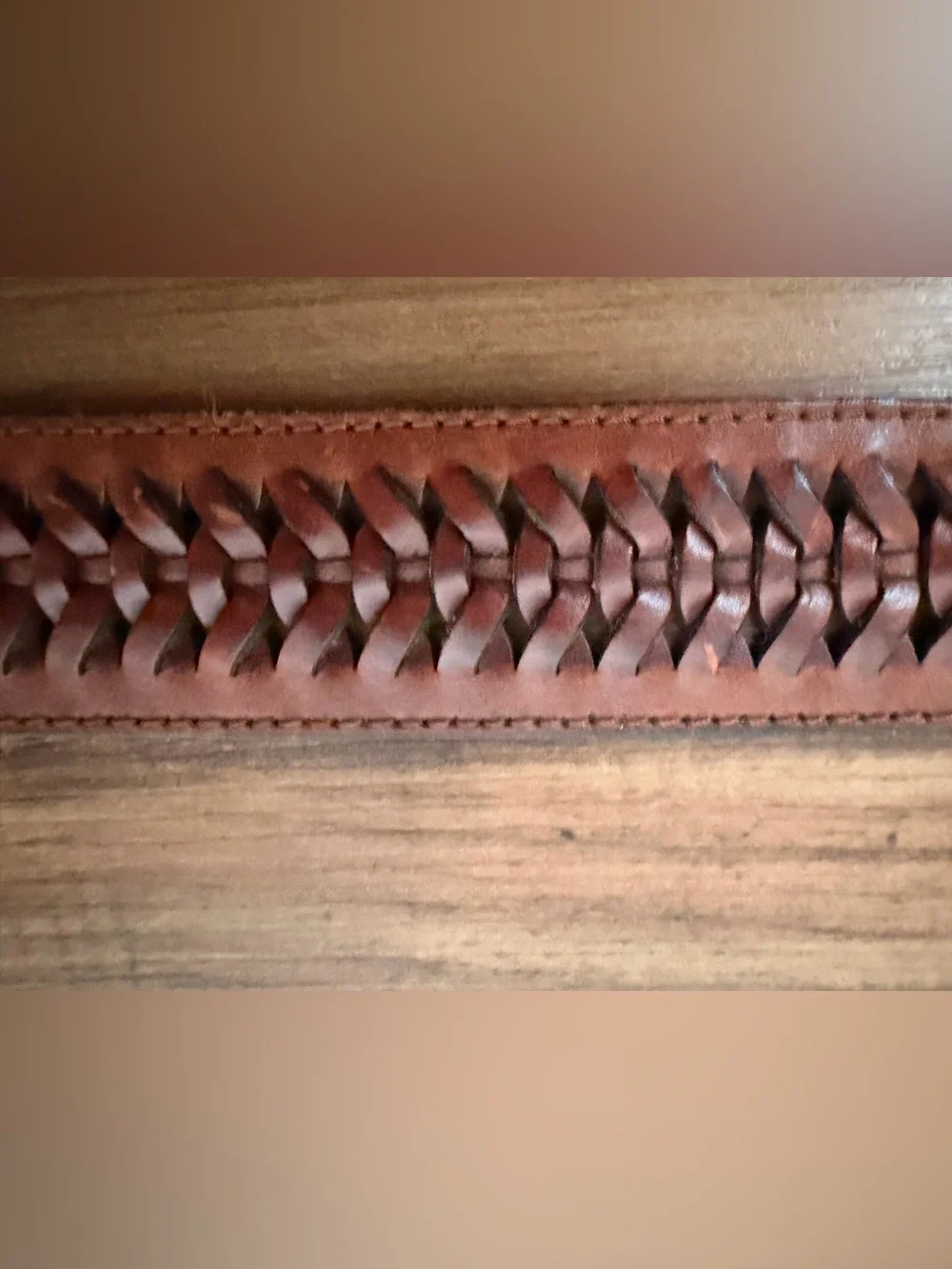 unisex Brown Leather braided Belt with Silver Buckle